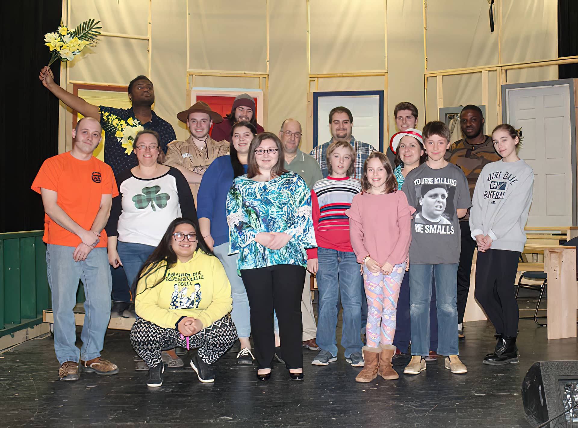 "To Kill a Mockingbird" cast group photo during rehearsal