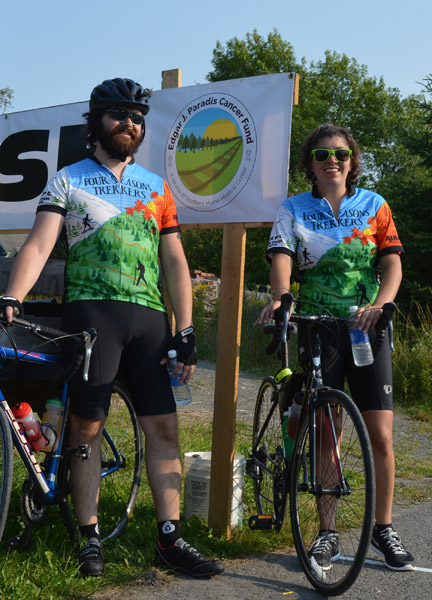 local bicyclists after completing a charity race