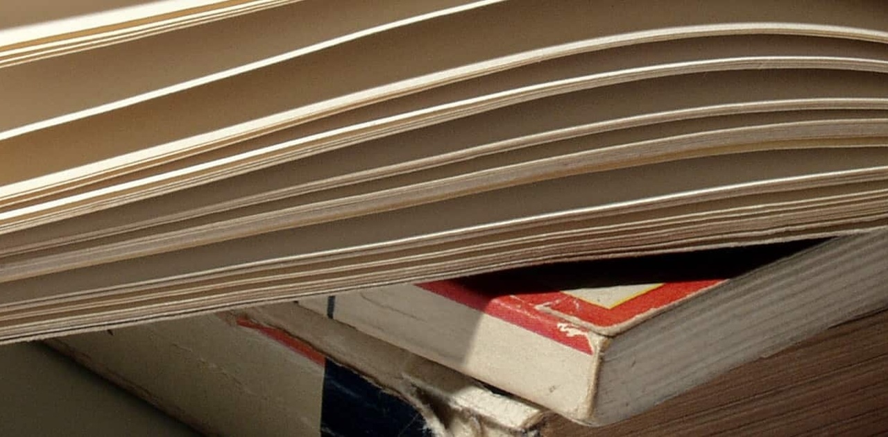 stack of books on a table