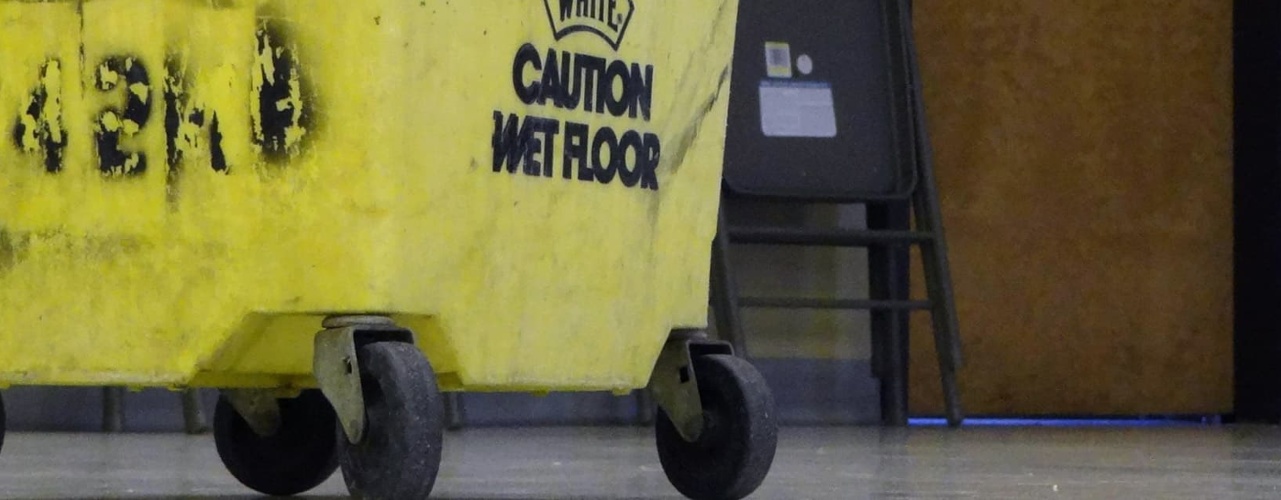 Wet Floor Sign on Bucket