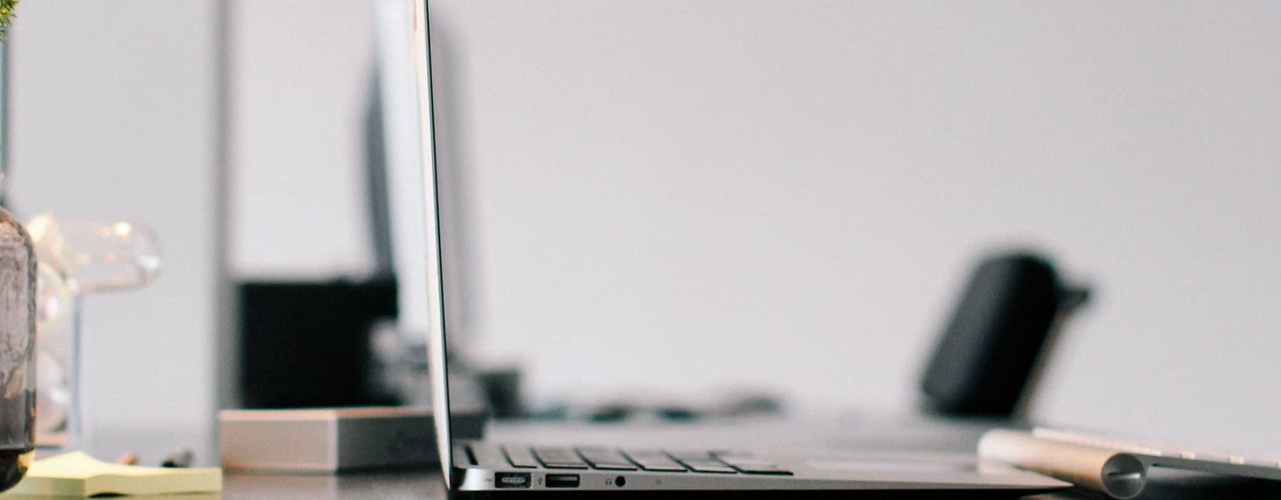 Photo of a Laptop and Plant