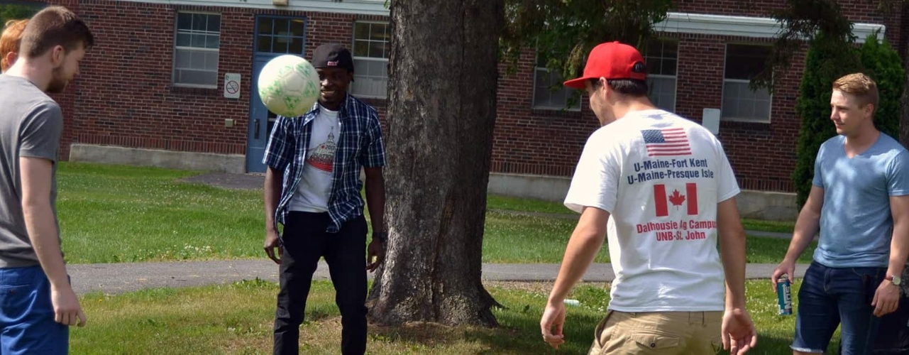 Students Outside Playing Game